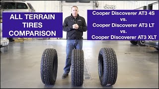 All Terrain Tire Comparison Cooper Discoverer AT3 4S Discoverer AT3 LT Discoverer AT3 XLT [upl. by Curkell]