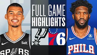 SPURS at 76ERS  FULL GAME HIGHLIGHTS  January 22 2024 [upl. by Vitale]