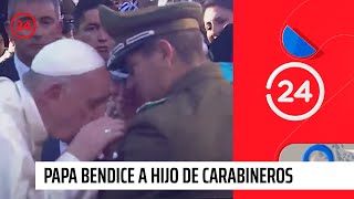 Papa Francisco bendice de manera especial a hijo de una pareja de carabineros en la Nunciatura [upl. by Rebeka]