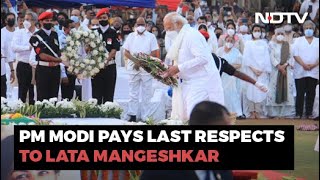 Lata Mangeshkar Dies PM Modi Pays Last Respects To Lata Mangeshkar [upl. by Ylro]