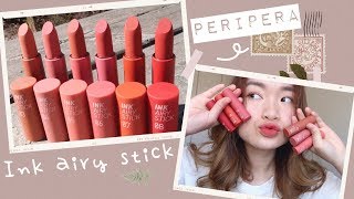 SWATCH  REVIEW  PERIPERA Ink Airy Stick ♡ Rosie Pham [upl. by Madonia]