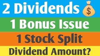 2 Dividends 1 Bonus Issue amp 1 Stock Split  Ex Date 27 Sept  Best Sept Dividends Bonus amp Split [upl. by Johen449]