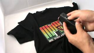 DJ Disco Flash LED DJ Music Activated Equalizer EL Tshirt [upl. by Elraet]