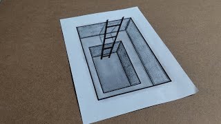 Latest Pencil 3D Drawing Easy ON paper very easy 3d art [upl. by Brelje]