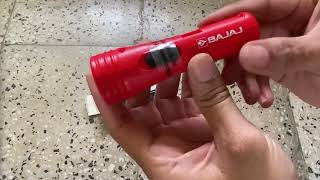 Bajaj Raftaar Mini LED RC Torch  Battery Powered  1200Mah LiIon Battery [upl. by Llenrod312]