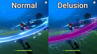 Childe Normal vs Delusion Anime Effect Comparison [upl. by Merill]