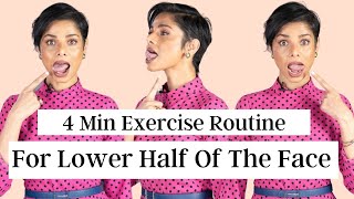 4 Minute Face Exercise Routine to FIRM UP CORNERS OF MOUTH and DOUBLE CHIN [upl. by Ellennaj]