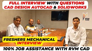 Design Engineer Interview  Autocad amp Solidworks at RVM CAD [upl. by Odradlig454]