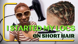 Vlog I started my locs on short hair  Second Set [upl. by Arissa]