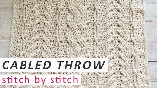 Crochet the Heirloom Cabled Throw Blanket [upl. by Coco]