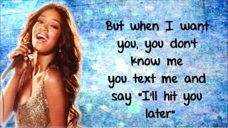 Keke Palmer  Love You amp Hate You Lyrics Video HD [upl. by Ahseital70]