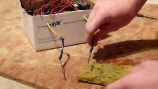 100 AA Battery Arc Welder Short video on Green arc with copper [upl. by Rehtaeh]