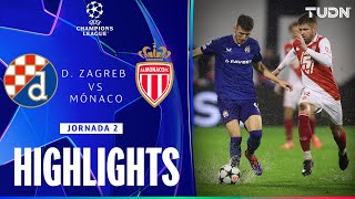 HIGHLIGHTS  Dinamo Zagren vs Mónaco  UEFA Champions League 2425  TUDN [upl. by Bibah498]