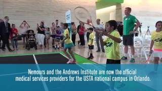 Nemours Childrens Hospital Partners with Andrews Institute and USTA [upl. by Ahsait242]