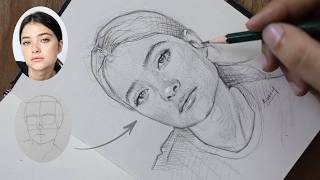 You dont need artistic talent Learn to draw portraits in minutes✨ [upl. by Nivlam]