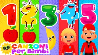 CANZONI PER BAMBINI ♫ Impara i numeri da 1 a 10 in Italiano ♫ La Canzone dei Numeri [upl. by Arreit]