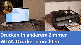 Wie in anderem Zimmer drucken  WLAN Drucker am Laptop einrichten [upl. by Spevek437]