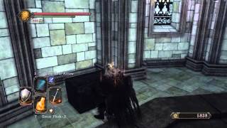 Dark Souls 2 SotFS PS4  Drangleic Castle  opening elevator and Looking Glass Knight [upl. by Anilra]