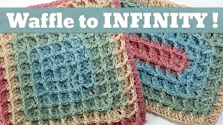 Waffle Stitch in the Round SIMPLIFIED 🤩 Square AND Rectangle 🧇 🧶 [upl. by Nwahc]