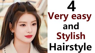 4 best easy amp stylish hairstyle  new hairstyle [upl. by Macdermot]