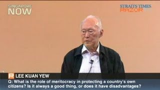 Lee Kuan Yew There are no disadvantages to meritocracy [upl. by Itnahsa]