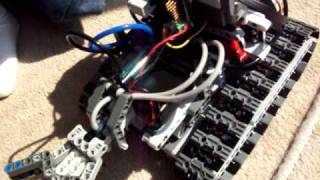 NXT Mindstorms Lego Tracked Robot Mindsensors Servo amp Pneumatic Pressure [upl. by Kihtrak]