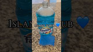 Asmr island scrub with fabuloso💙✨✨ cleantok sudsycleaning asmrcleaning scrubbingsounds [upl. by Ahsinut]