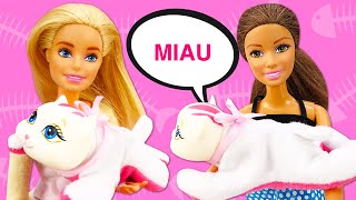 Spielspaß mit Clownin  Barbies Katze hat Junge bekommen  Lustiges Video für Kinder [upl. by Richy297]