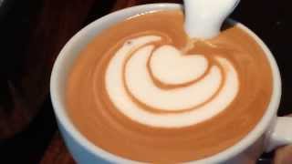 How to make Latte Art The Basics in Slow Motion by Barista Dritan Alsela [upl. by Corilla]