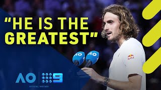 Tsitsipas’ touching message to champion Djokovic  AO Men’s Final 2023  Wide World of Sports [upl. by Arotal]