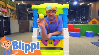 Blippi Visits an Indoor Playground  Kids Fun amp Educational Cartoons  Moonbug Play and Learn [upl. by Kristina]