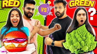 Team vs Team 😱 One COLOR Food Eating Challenge in 60 MINUTES by Foodie We [upl. by Ellesor]