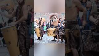 Big Peat  Greatest tribal drum and pipe band  Glasgow Scotland [upl. by Gorey]