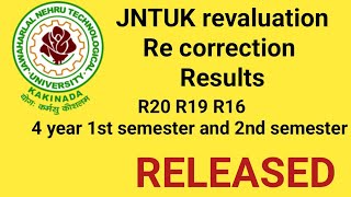 JNTUK REVALUATION amp RE CORRECTION RESULTS RELEASED 2024 ll jntukupdates results [upl. by Gordie]