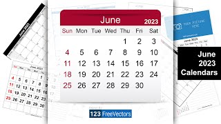 June 2023 Calendar  123FreeVectors [upl. by Scribner465]