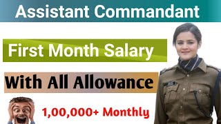 Assistant Commandant  BSF  First Month Salary Slip 2024 [upl. by Jaye]