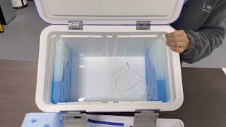 Medical cooler box  blood carrier  vaccine carrier  ice packs  cooler box [upl. by Haelat]