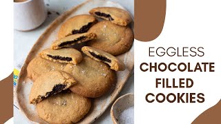 CHOCOLATE FILLED COOKIES  EGGLESS COOKIES FILLED WITH CHOCOLATE GANACHE  BAKE WITH SHIVESH [upl. by Whall180]