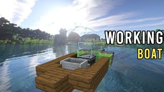 Working Boat in Minecraft 🛶🛥️  Redstone vehicle minecraft [upl. by Desiri]