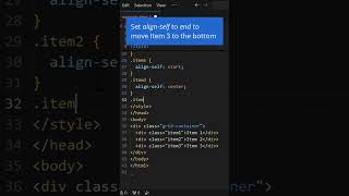 Align Items in CSS Grid with alignself [upl. by Elmaleh]