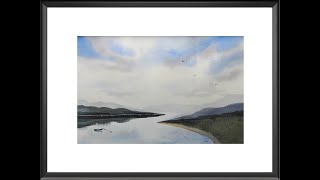 Easy beginner Watercolour Scotland Loch scene amp reflections step by step 12 min version watercolor [upl. by Ananna]