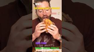 mukbang asmr asmreating mukbangers Arby’s Half Pound Beef n Cheddar Buffalo Chicken Slider [upl. by Asenab56]