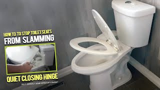 How To Stop Toilet Seats From Slamming Quiet Close Toilet Seat Hinges Install [upl. by Stichter]