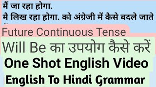 1Future Continuous Tense Willbe Kaise Use Kare futuretensefuturecontinuoustensesenglishgrammar [upl. by Anerual]