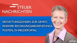 Erstattungszinsen zur GewSt Passiver RAP SVMeldeportal  Steuernachrichten Update 4123 [upl. by Kaleena]