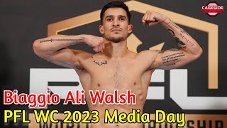 Biaggio Ali Walsh On Joel Lopez Matchup Says Hell Go Pro In 2024  2023 PFL Championship [upl. by Esmaria119]