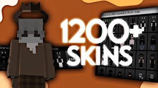 MCPE COSMETICS SKINPACK  1200 Skins works on hive [upl. by Appilihp293]