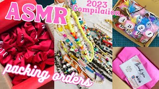 ASMR Packing Orders 2023 Compilation  Small Business Owner  Pack Orders With Me  Custom Scrunchie [upl. by Romeyn915]