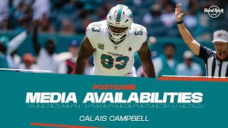 Calais Campbell meets with the media after JAXvsMIA  Miami Dolphins [upl. by Haras539]