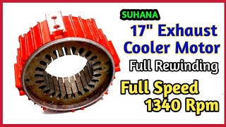 15 inch stator 24 slot exhaust cooler fan motor full rewinding in hindi  suhana cooler winding [upl. by Eniac544]